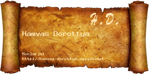 Hamvas Dorottya névjegykártya